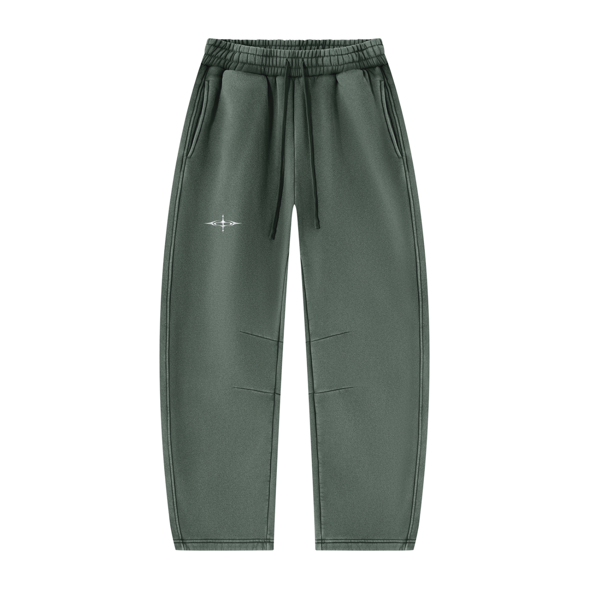 SNDCT White Barrel-Leg Fleece Sweatpants