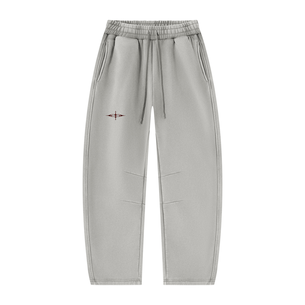 SNDCT White Barrel-Leg Fleece Sweatpants