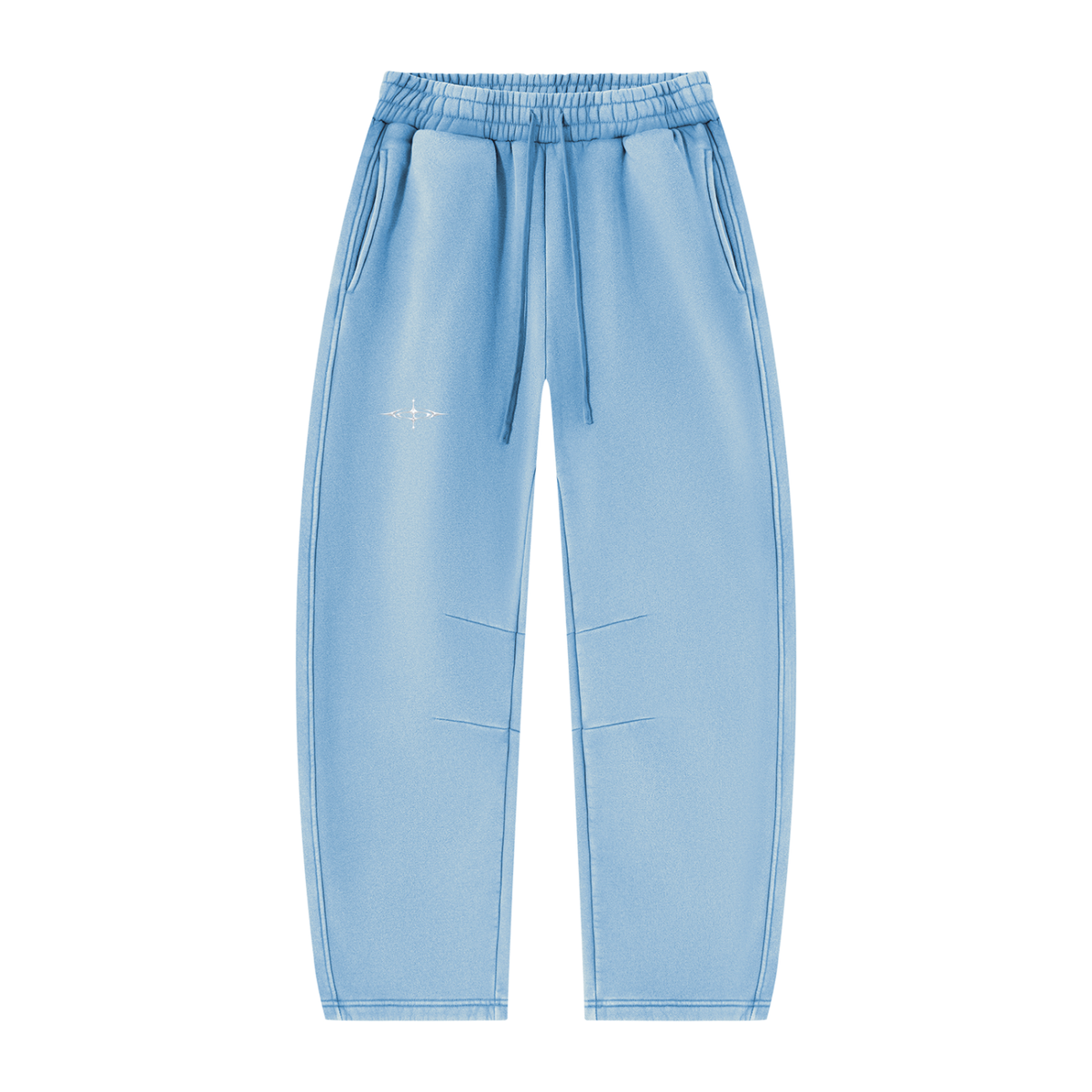 SNDCT White Barrel-Leg Fleece Sweatpants