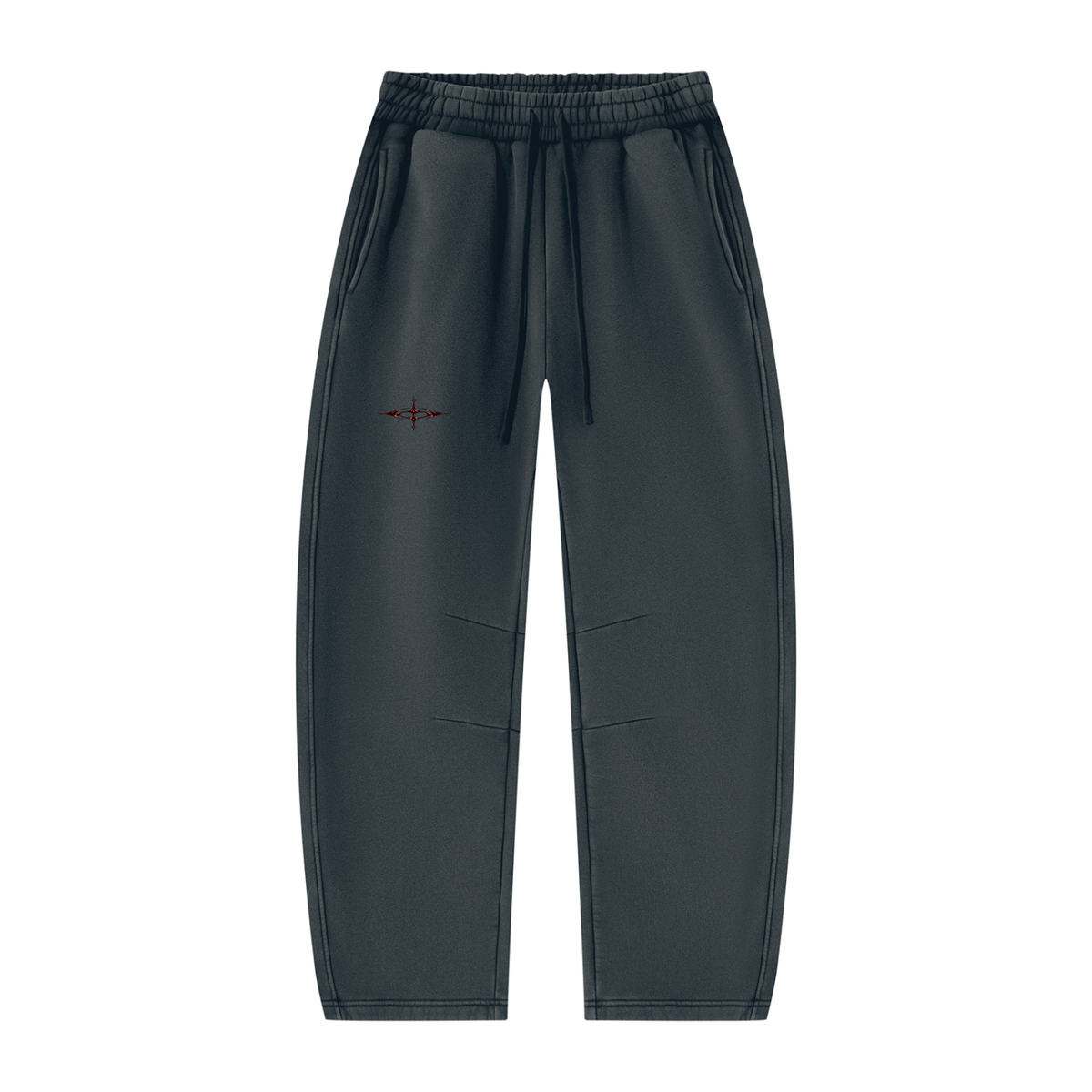 SNDCT White Barrel-Leg Fleece Sweatpants