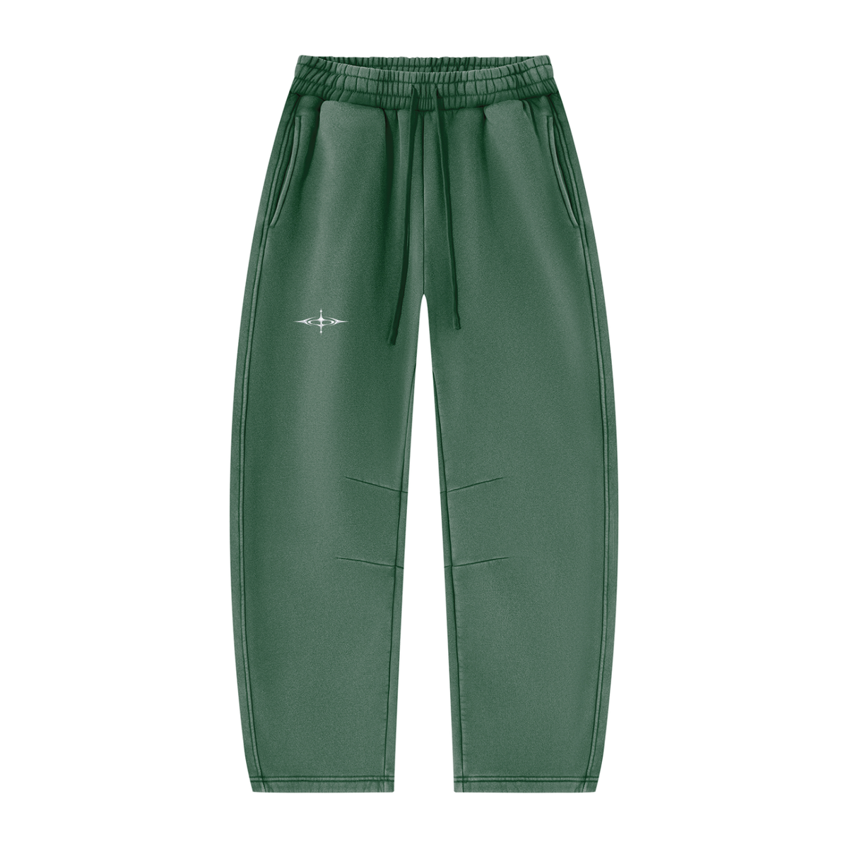 SNDCT White Barrel-Leg Fleece Sweatpants