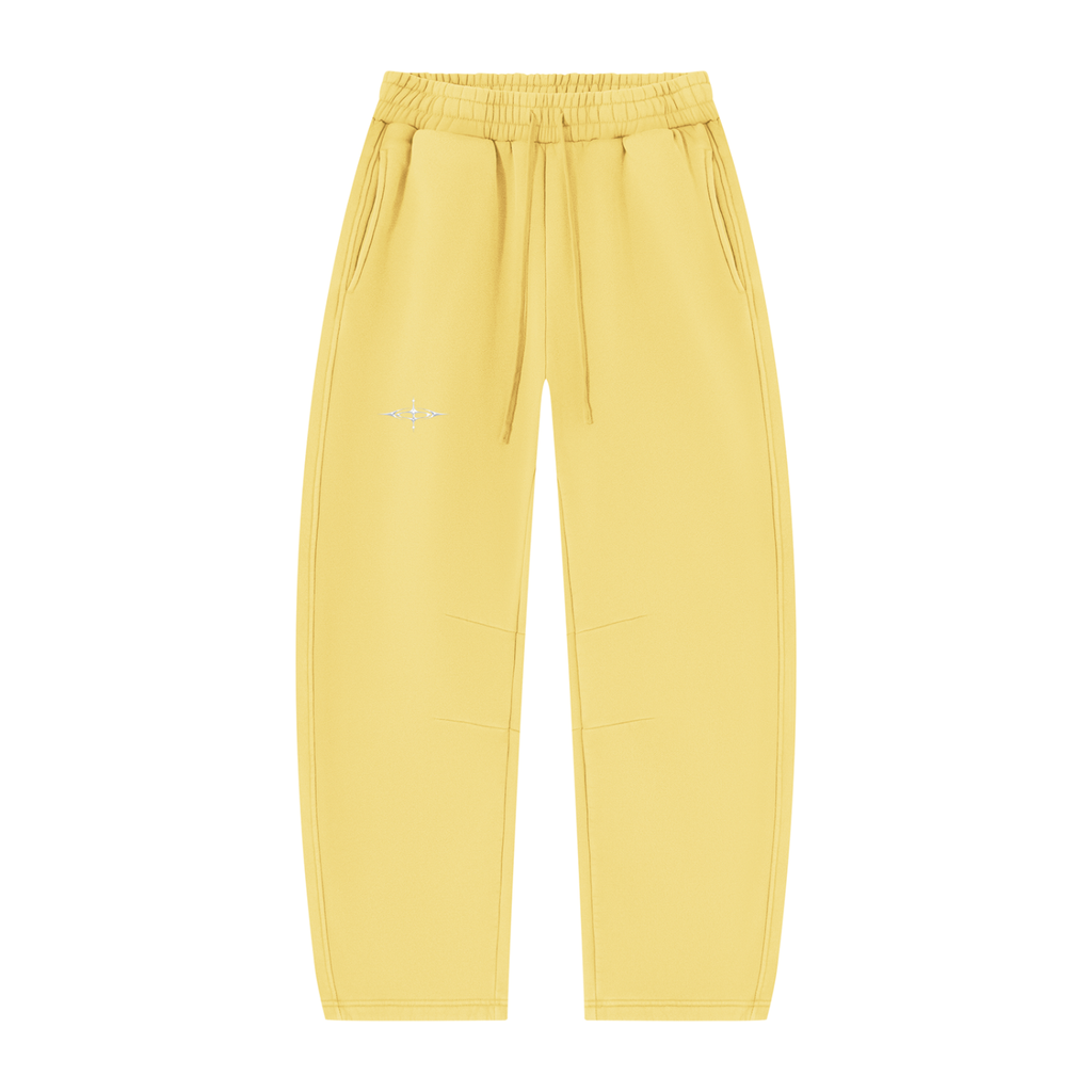 SNDCT White Barrel-Leg Fleece Sweatpants