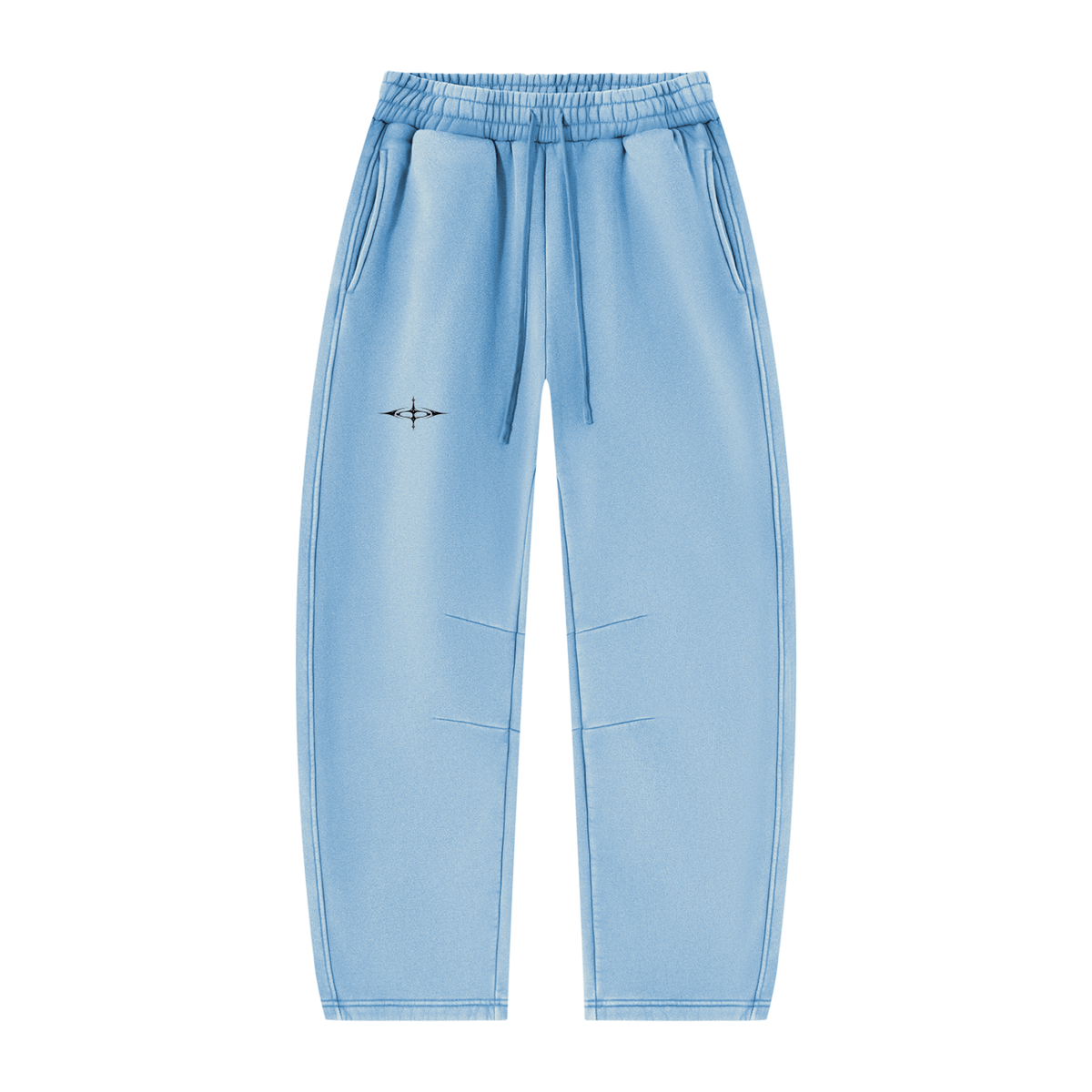 SNDCT White Barrel-Leg Fleece Sweatpants