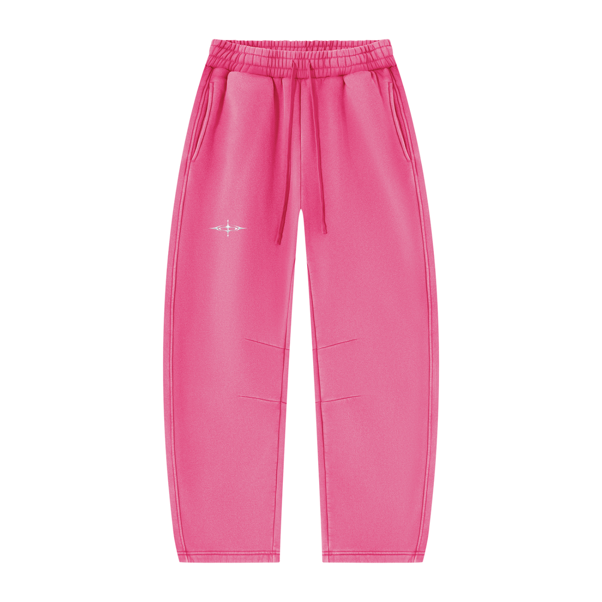 SNDCT White Barrel-Leg Fleece Sweatpants