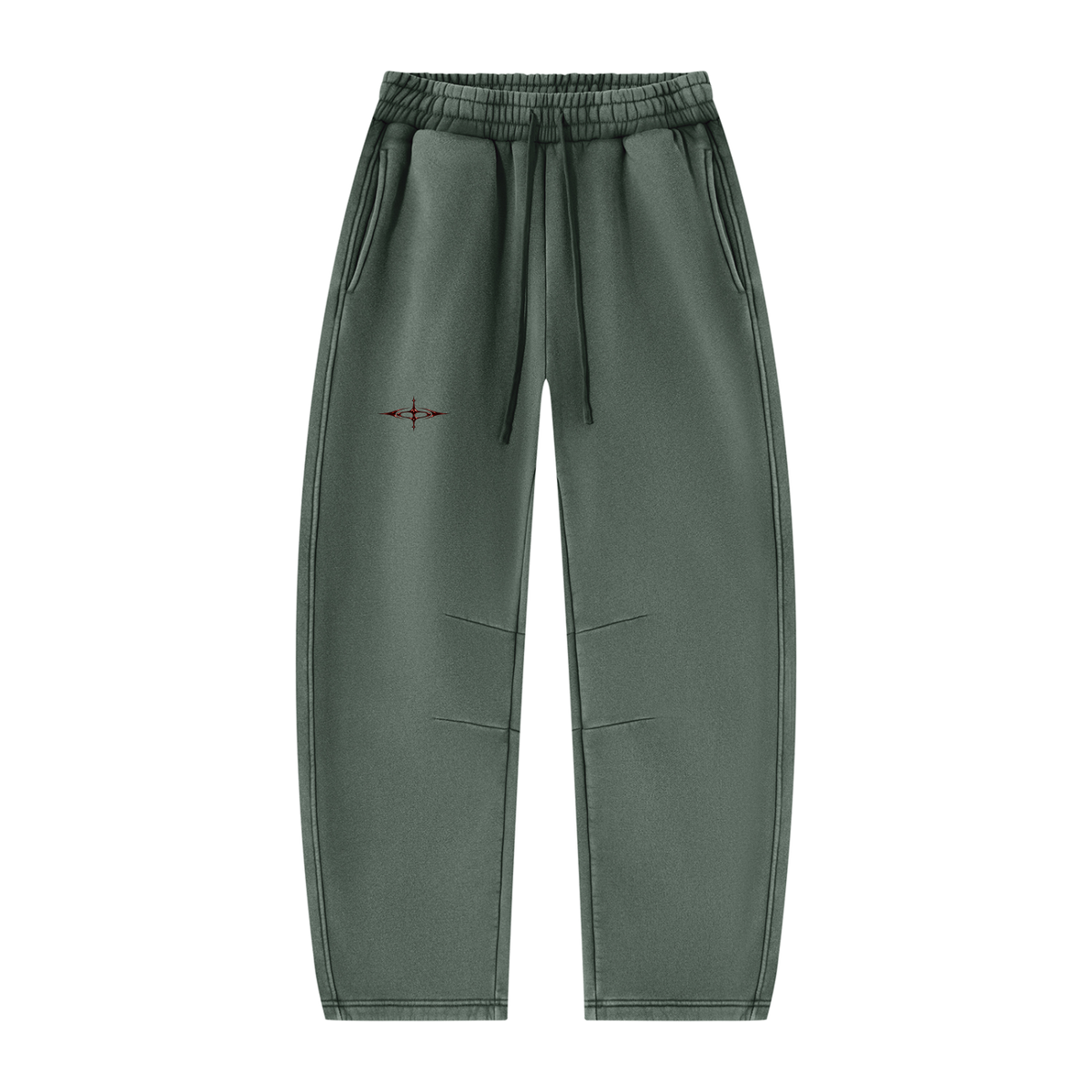 SNDCT White Barrel-Leg Fleece Sweatpants