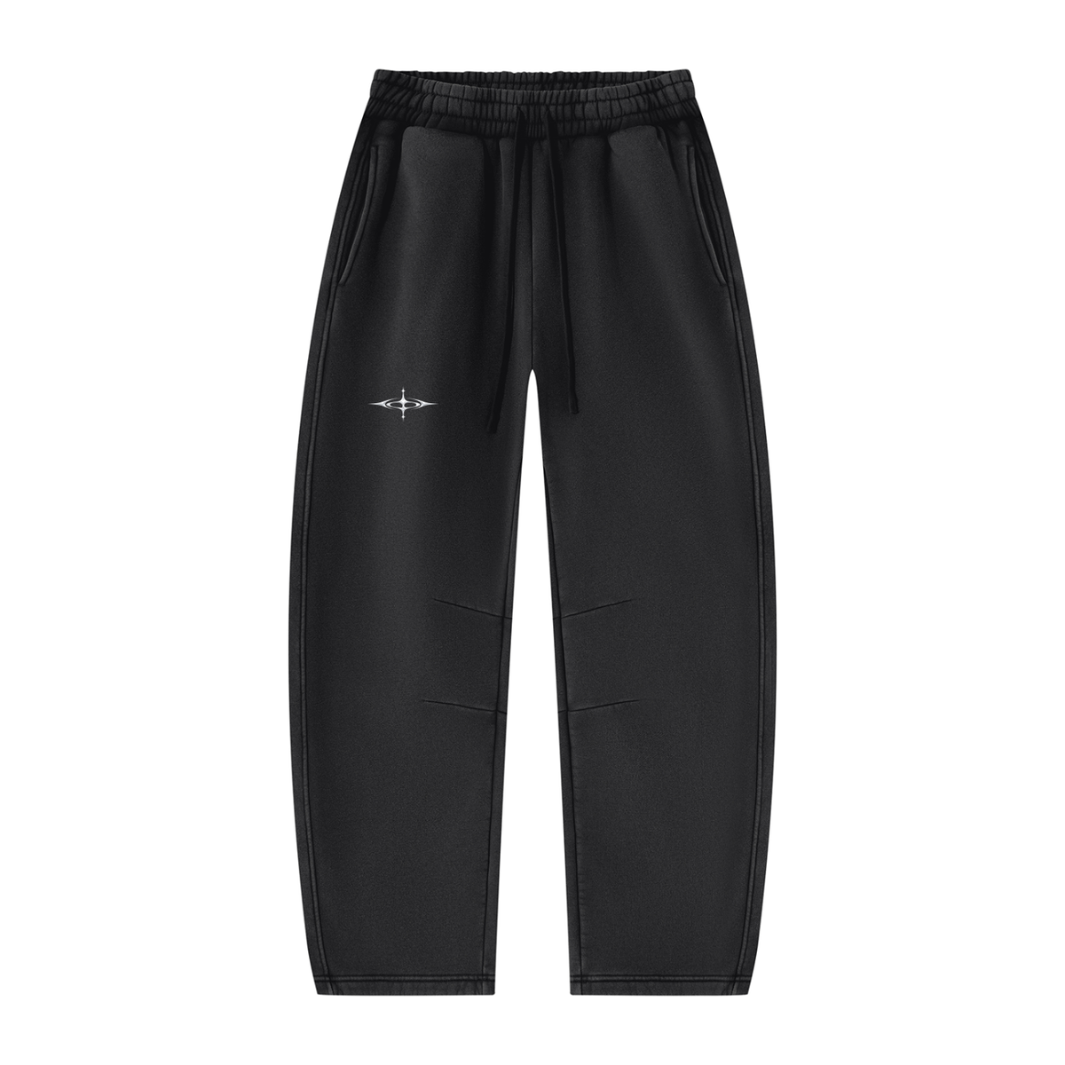 SNDCT White Barrel-Leg Fleece Sweatpants