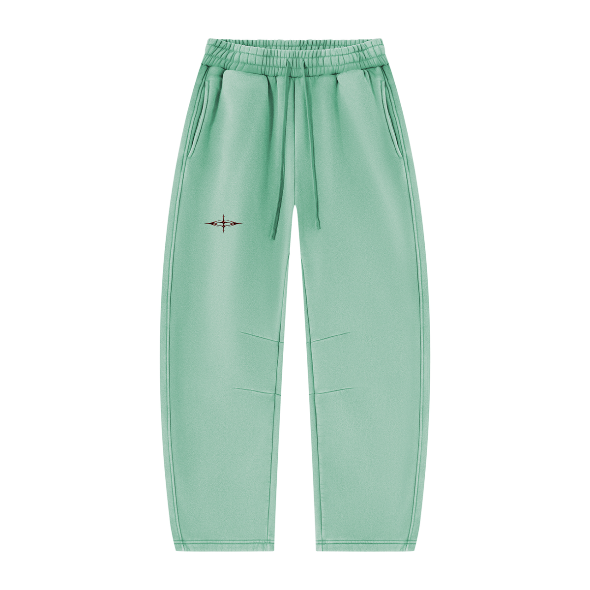 SNDCT White Barrel-Leg Fleece Sweatpants