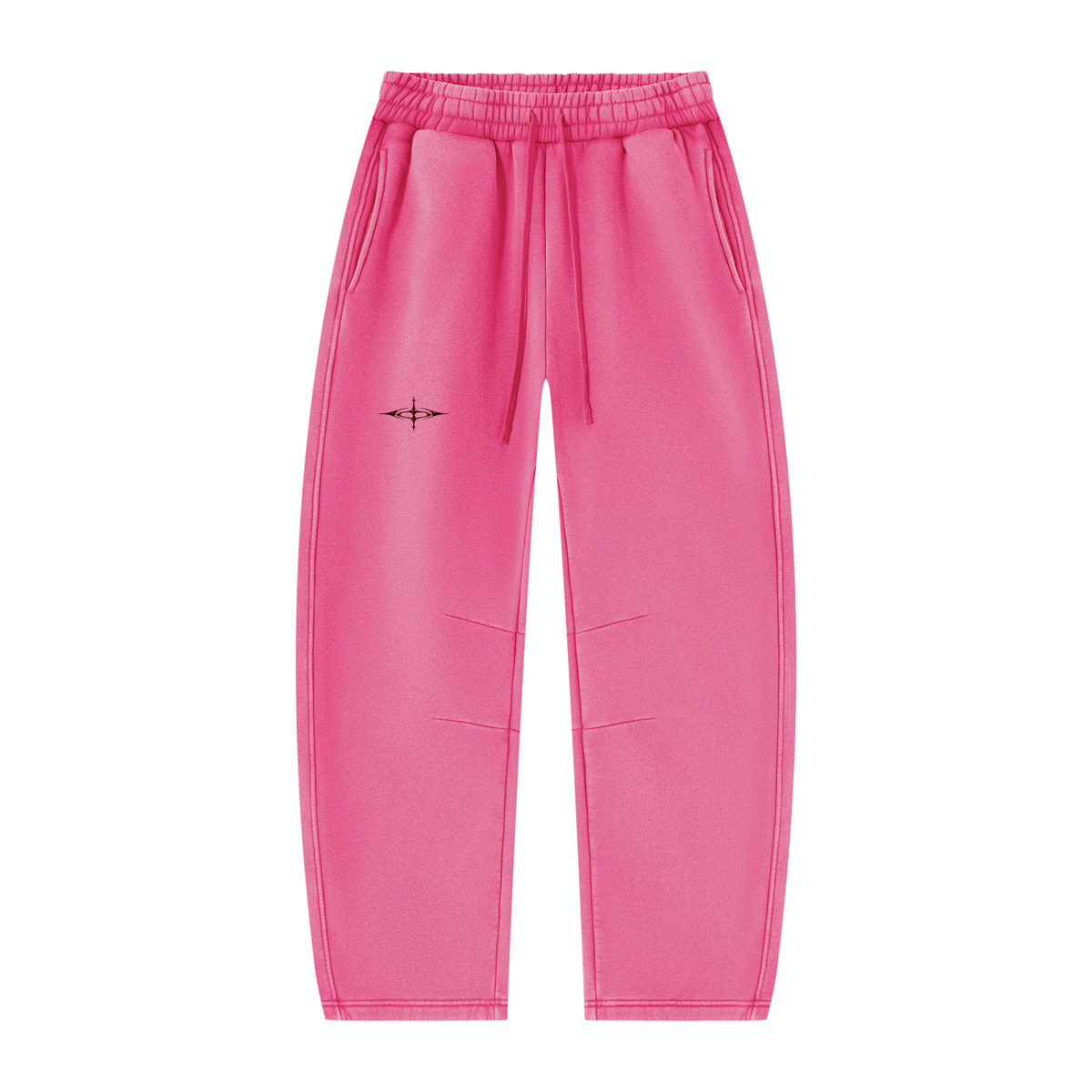 SNDCT White Barrel-Leg Fleece Sweatpants