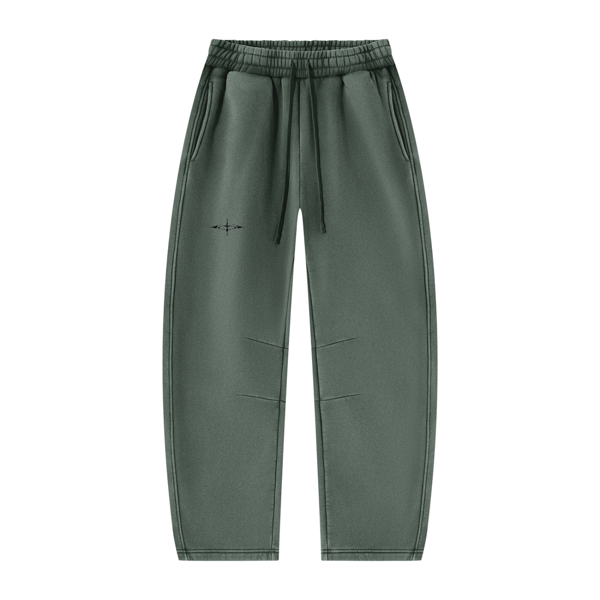SNDCT White Barrel-Leg Fleece Sweatpants
