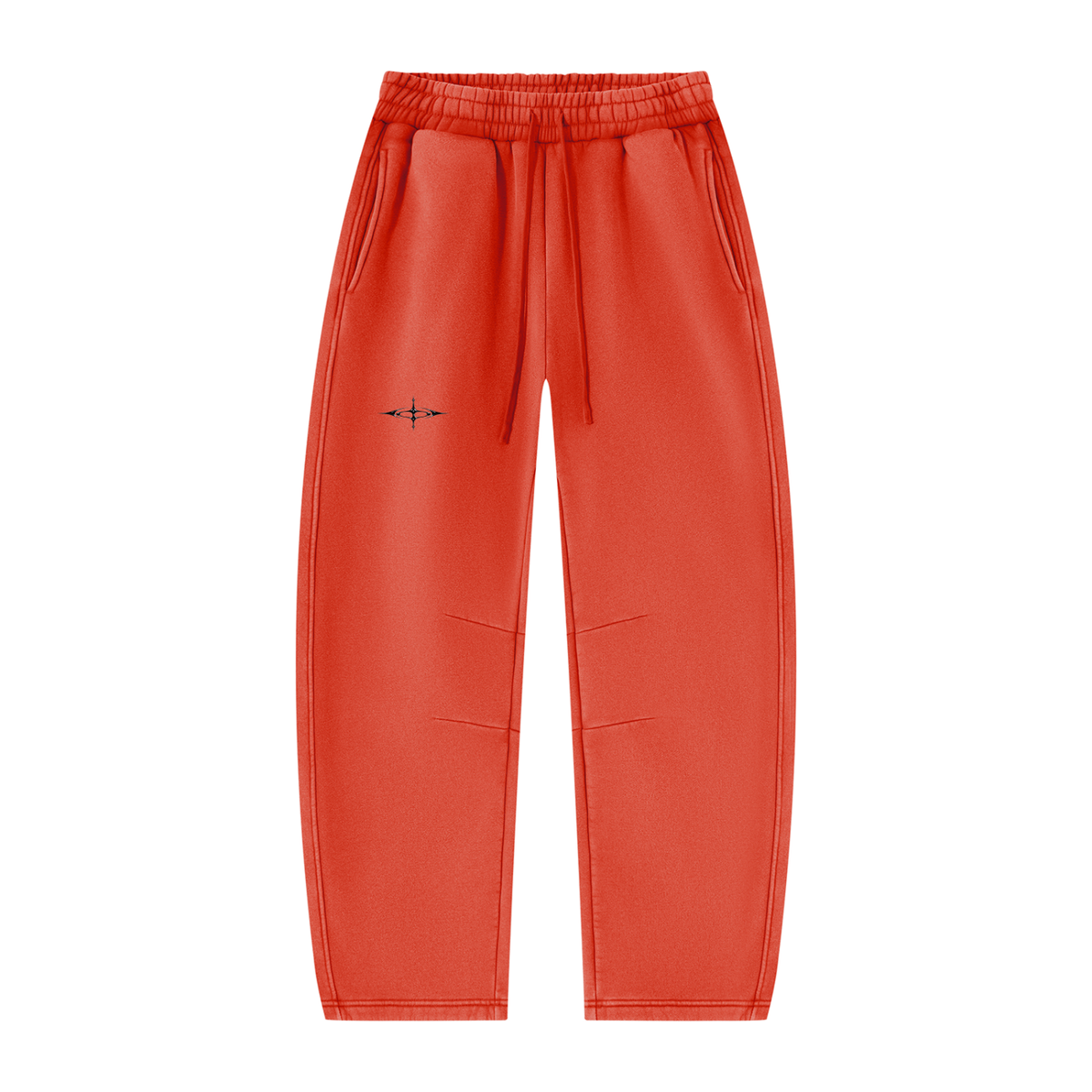 SNDCT White Barrel-Leg Fleece Sweatpants