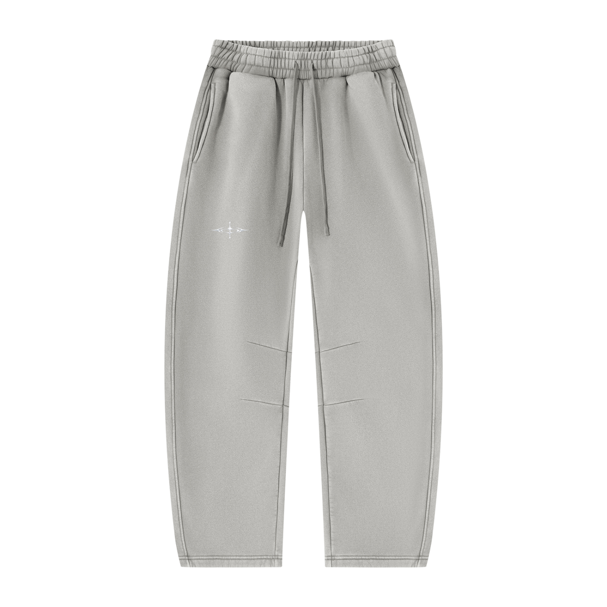 SNDCT White Barrel-Leg Fleece Sweatpants