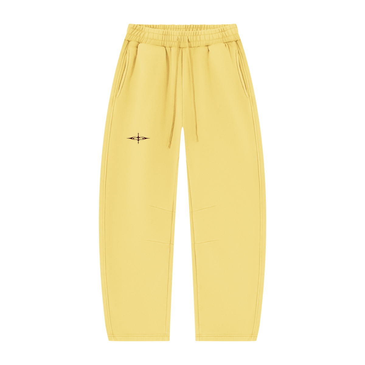 SNDCT White Barrel-Leg Fleece Sweatpants