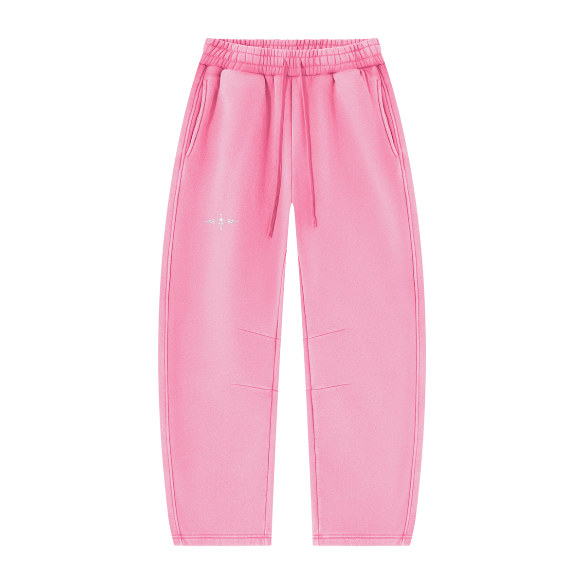 SNDCT White Barrel-Leg Fleece Sweatpants
