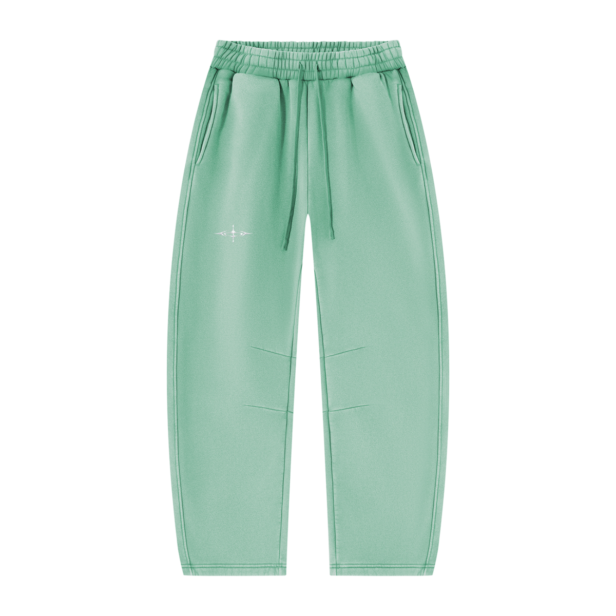 SNDCT White Barrel-Leg Fleece Sweatpants