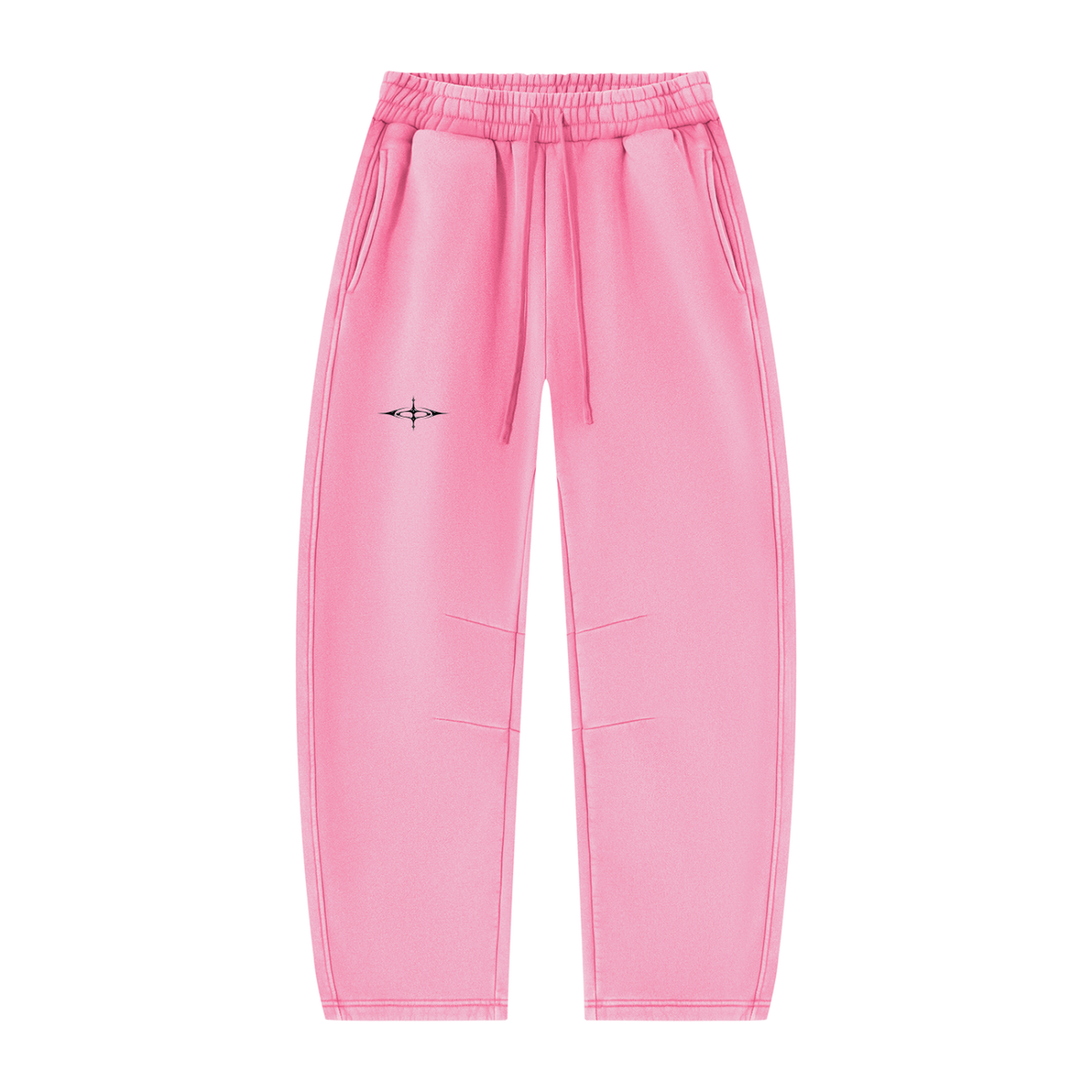 SNDCT White Barrel-Leg Fleece Sweatpants