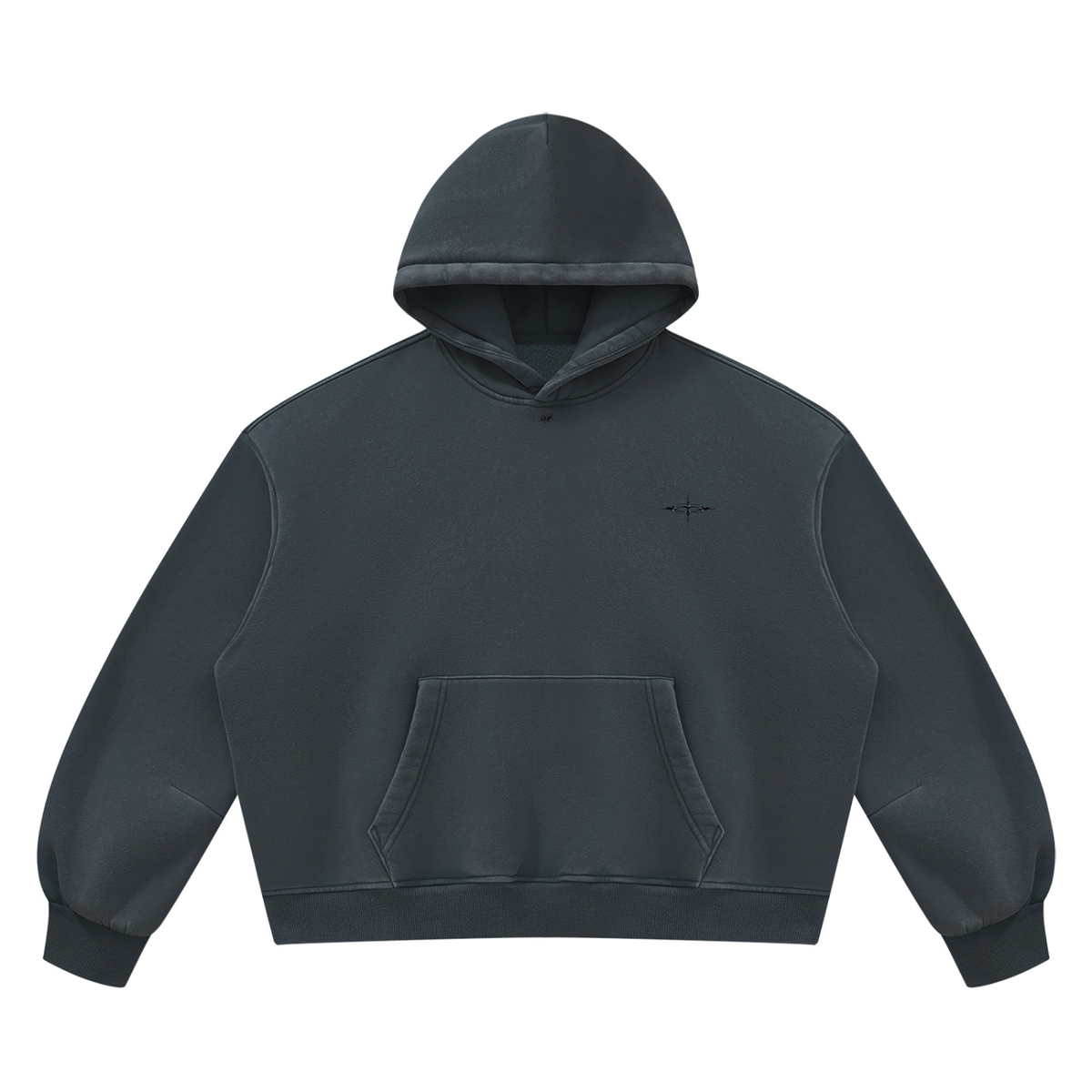 SNDCT Black Boxy Fleece Hoodie