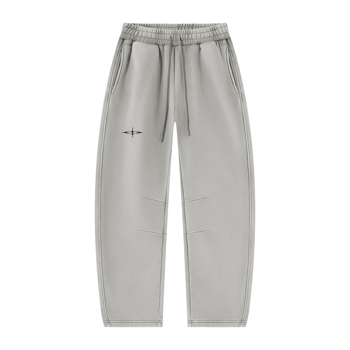 SNDCT White Barrel-Leg Fleece Sweatpants