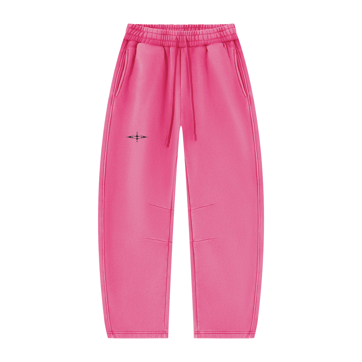 SNDCT White Barrel-Leg Fleece Sweatpants