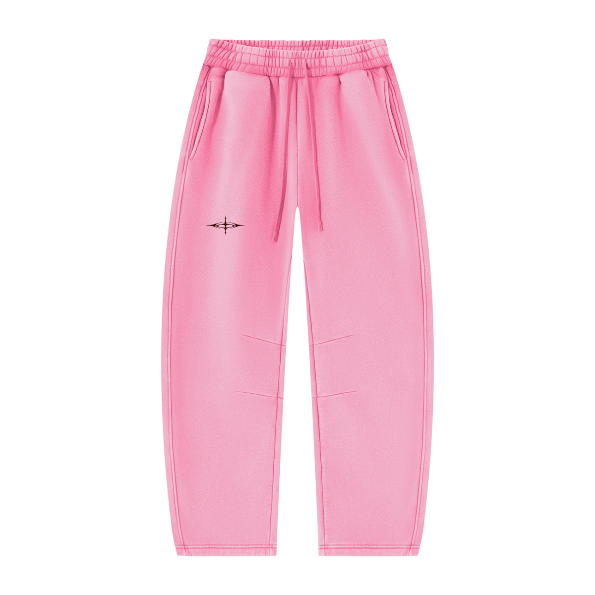 SNDCT White Barrel-Leg Fleece Sweatpants