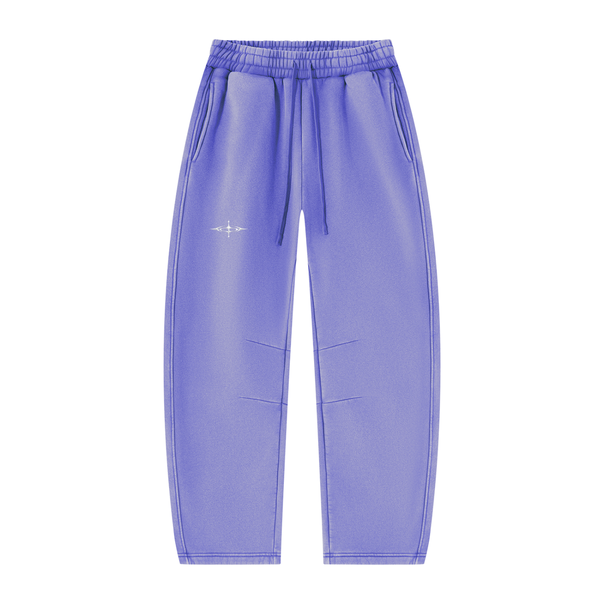 SNDCT White Barrel-Leg Fleece Sweatpants