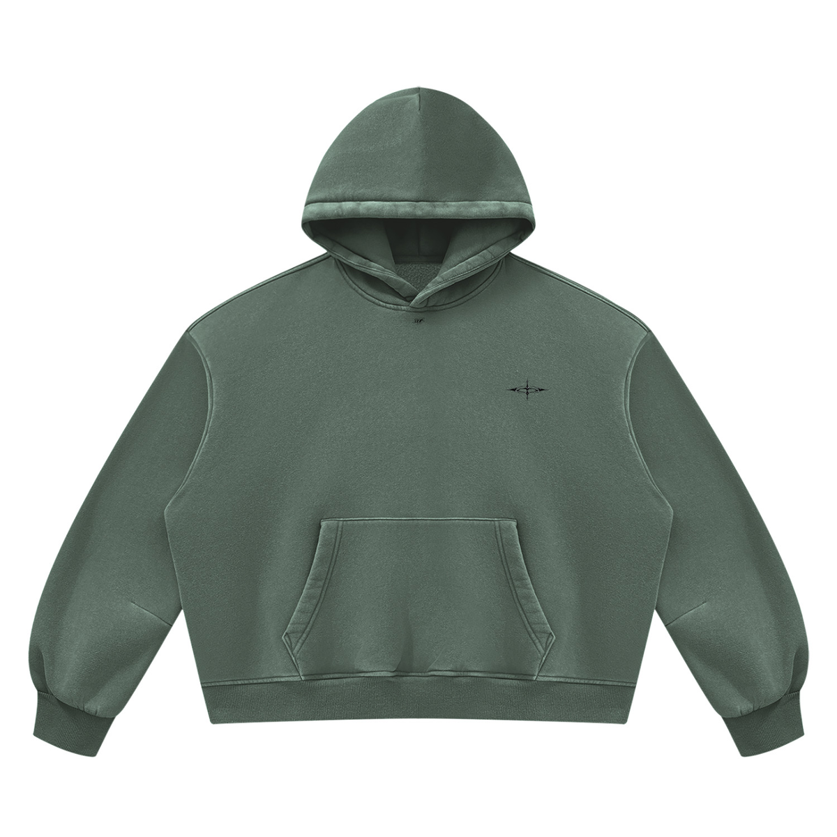 SNDCT Black Boxy Fleece Hoodie