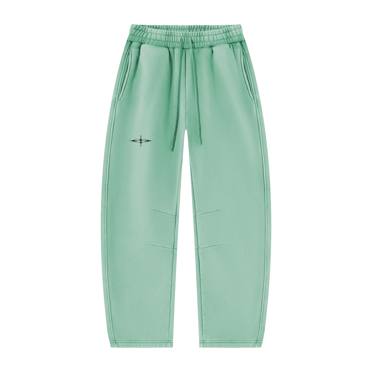 SNDCT White Barrel-Leg Fleece Sweatpants