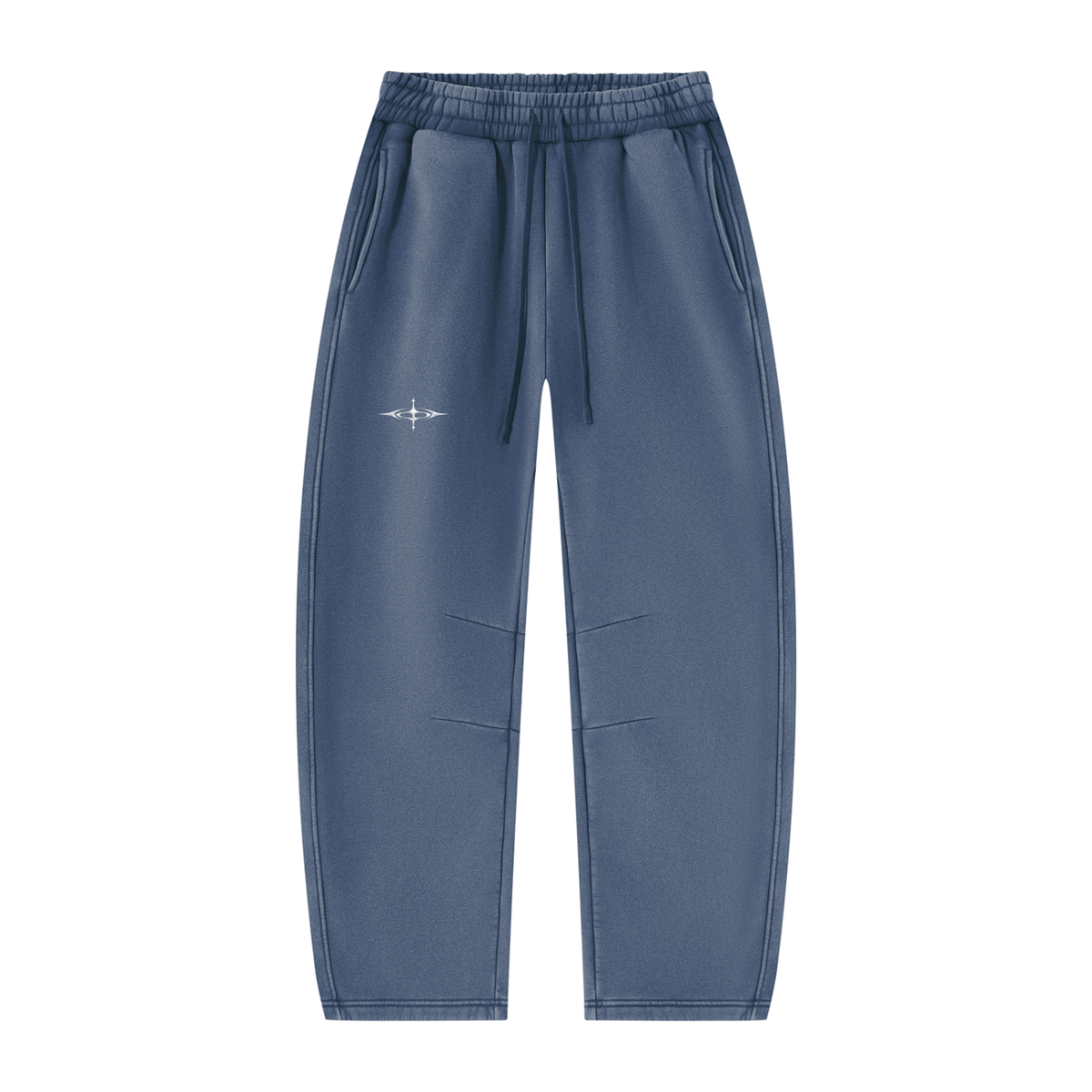 SNDCT White Barrel-Leg Fleece Sweatpants