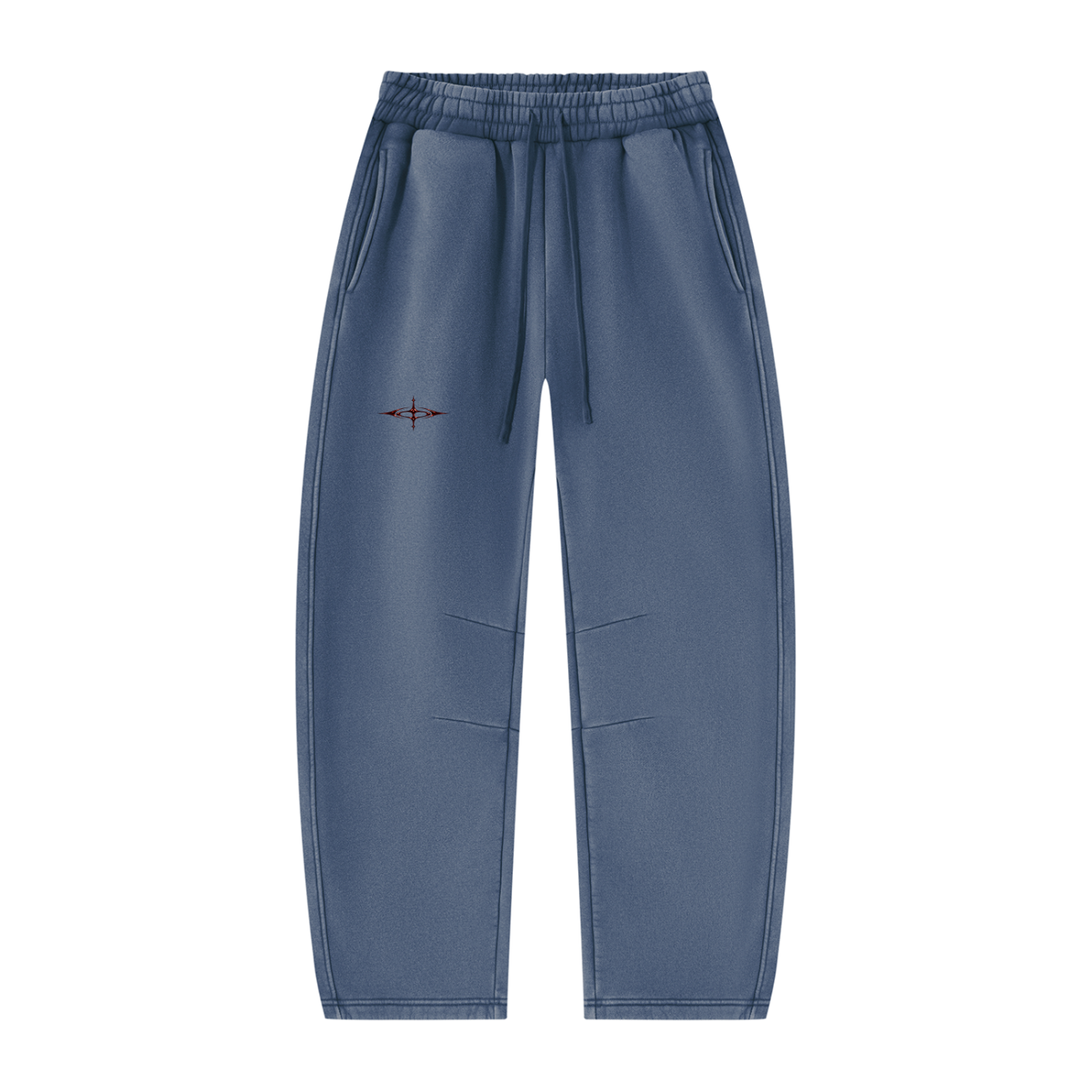 SNDCT White Barrel-Leg Fleece Sweatpants