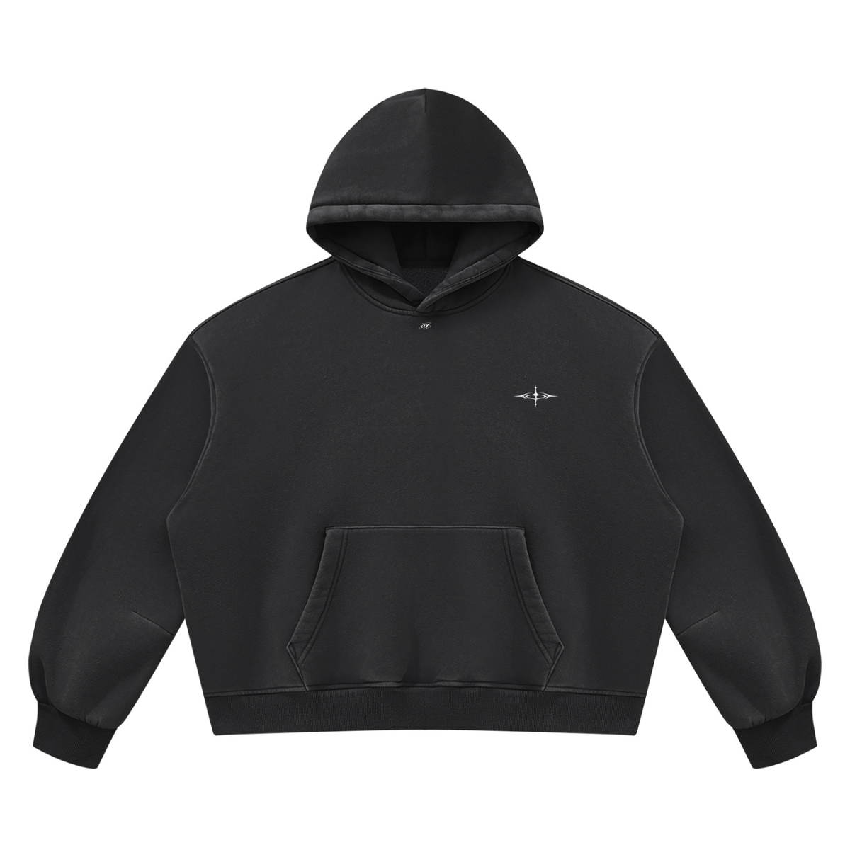 SNDCT Black Boxy Fleece Hoodie