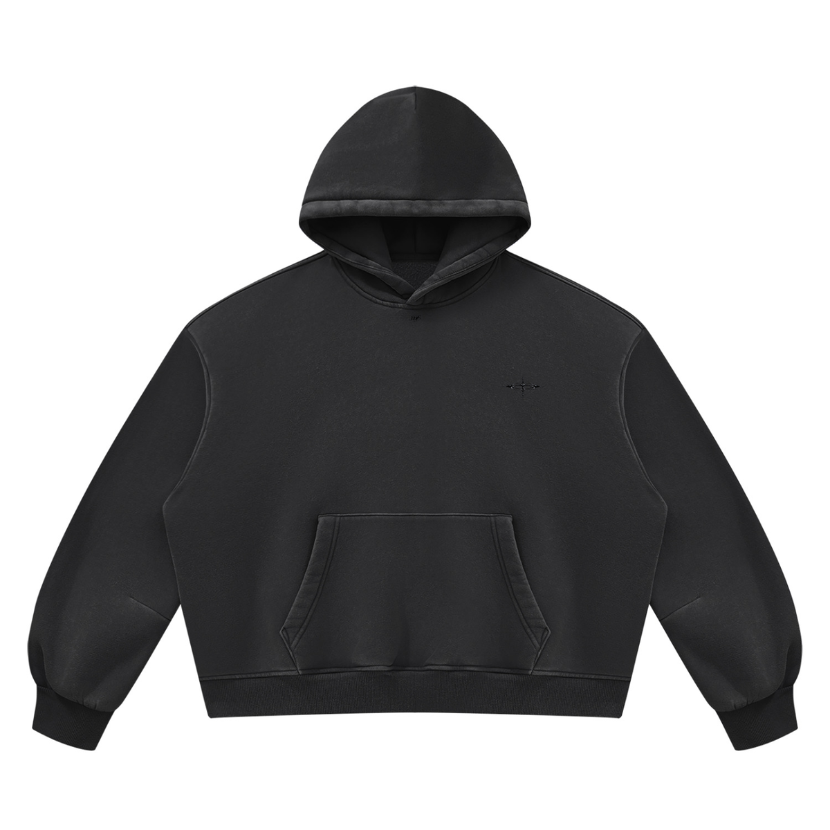 SNDCT Black Boxy Fleece Hoodie