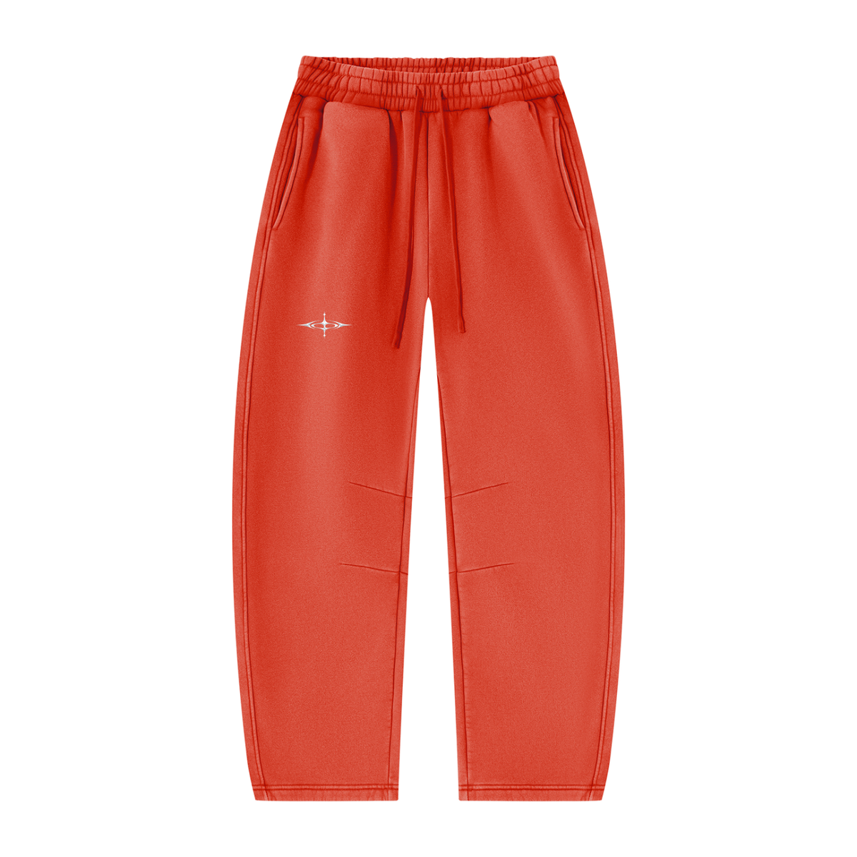 SNDCT White Barrel-Leg Fleece Sweatpants